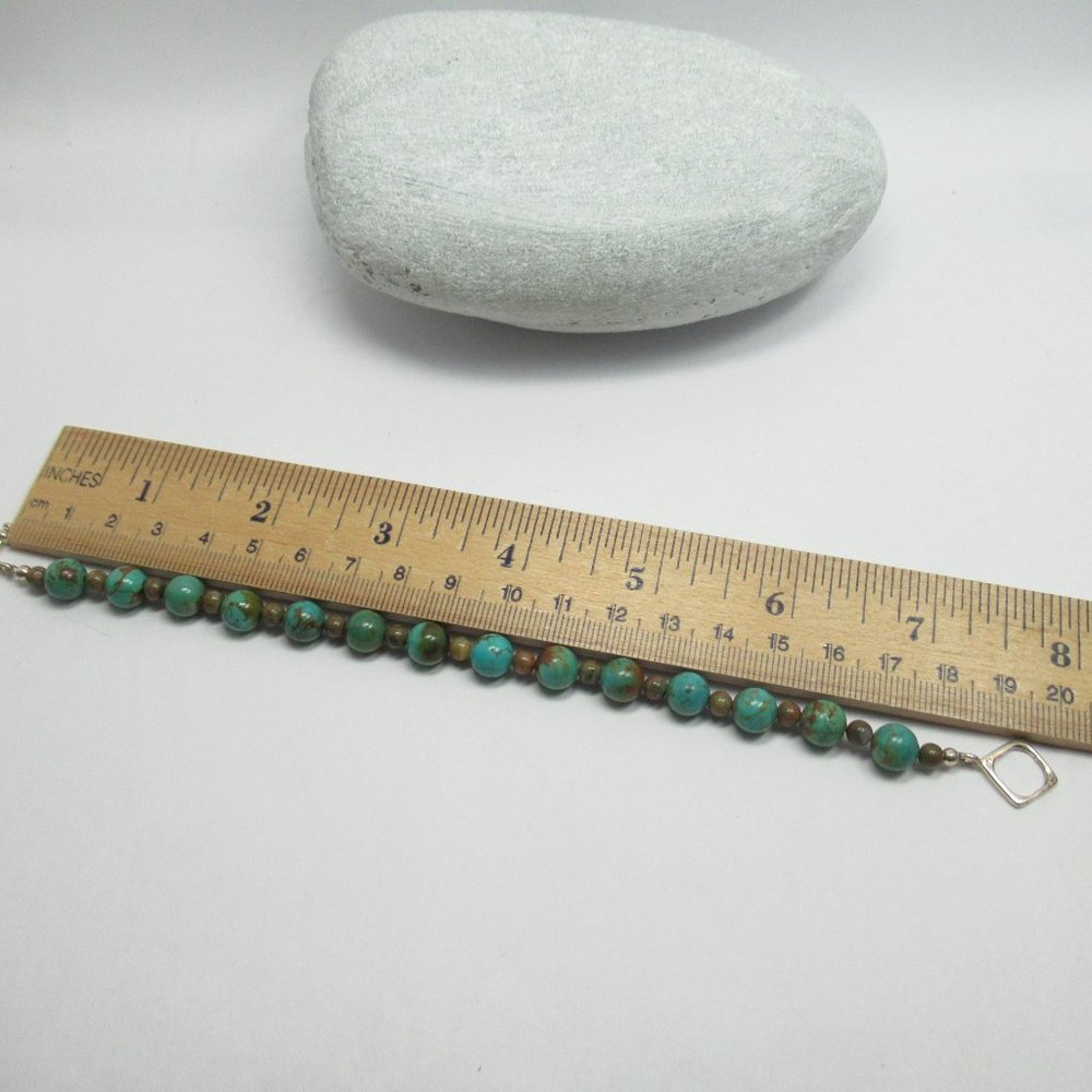 Turquoise and Rhyolite Bracelet - Picture 10 of 13